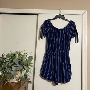 Derek Heart Blue and White Nautical Romper